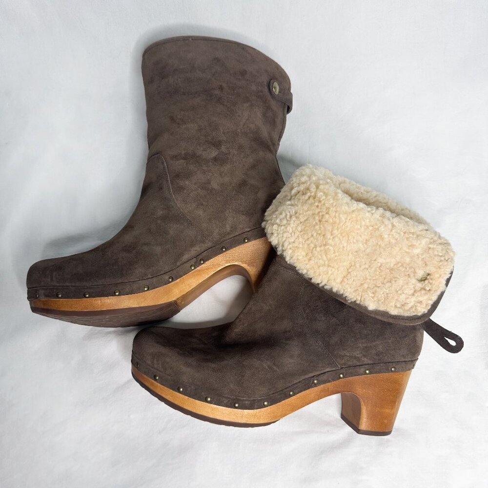 UGG AUS Lynnea Studded Wooden Clog Boots